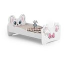 Lit Enfant Mouna Avec Et Cadre - Chat Rose - 140 Cm X 70 Cm