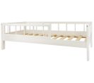 Lit D'enfant En Bois Naturel Style Scandinave 160x80cm Avec Barrières - Blanc