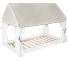 Lit Scandinave Enfant Maison Avec Toit Et Rideaux - 160x80 Cm