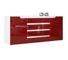 Buffet Bas  Blanc Mat Et Bordeaux Laqué  (lxhxp) : 166 X 72 X 35