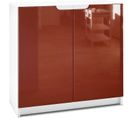 Armoire De Bureau  Blanc Mat/ Bordeaux Haute Brillance (hxlxp): 78 X 82 X 37