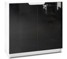 Armoire De Bureau  Blanc Mat/noir Haute Brillance (hxlxp): 78 X 82 X 37