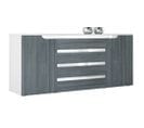 Buffet Bas  Blanc Mat Et Avola Anthracite  (lxhxp) : 166 X 72 X 35