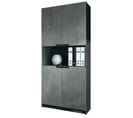 Armoire De Bureau Noir  Mat Et Aspect Béton Foncé (lxhxp) : 82 X 184 X 37