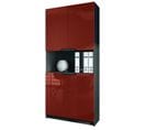 Armoire De Bureau Noir Mat Et Bordeaux Laqué (lxhxp) : 82 X 184 X  37