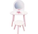 Coiffeuse Avec Tabouret - Danseuse Ballerine - H.48 X L.60 X P.40 / H.27 X L.28 X P.28 Cm