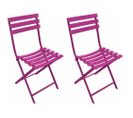 Chaise Pliante En Acier Nonza (lot De 2) Framboise