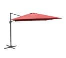 Parasol Rouge Déporté Inclinable Manivelle 3x3m