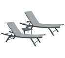 Ario - Ensemble Transat De Jardin Et Table Basse - Gris Perle