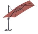 Parasol En Aluminium à Pied Déporté De 3 X 3 M - 3 M - Rouge