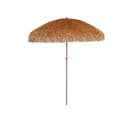 Parasol Marron Clair à Franges En Acier Finition Bois Naturel - Hawai