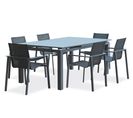 Ensemble Repas De Jardin 6 Places En Aluminium Anthracite - Alu-miami