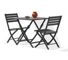 Ensemble Repas De Jardin 2 Places En Aluminium Gris Anthracite - Marius