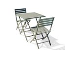 Ensemble Repas De Jardin 2 Places En Aluminium Kaki - Marius