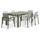 Ensemble Repas De Jardin 6 Places En Aluminium Kaki - Miami