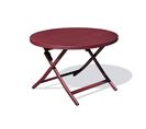 Table De Jardin Ronde Pliante En Aluminium Rouge Carmin - Marius