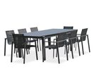 Ensemble Repas De Jardin 8 Places En Aluminium Anthracite - Alu-miami