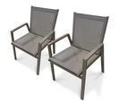 Lot De 2 Fauteuils De Jardin Empilables En Aluminium Quartz - Floride