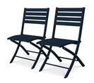 Lot De 2 Chaises De Jardin En Aluminium Bleu Marine - Marius