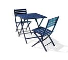 Ensemble Repas De Jardin 2 Places En Aluminium Bleu Marine - Marius