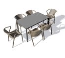 Ensemble Repas De Jardin 6 Places En Aluminium Laqué Gris Anthracite - Meet