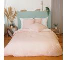 Parure De Couette En Coton Et Lin - 240x220 Cm - Rose Clair