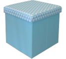 Pouf Coffre Carré Pliable Scandinave Bleu