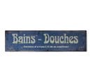 Plaque Publicitaire Bains-douches Bleue Antique