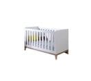 Lit Bébé Évolutif Volt 70x140 Blanc et Hêtre