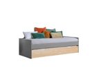 Lit Banquette Gigogne Hoyas Gris et Bois Massif