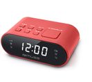 Radio-réveil Horloge 24h 20 Stations Rouge - M-10 Red