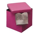 Pouf Et Coffre De Rangement Pliable Fuchsia 35 X 35 Cm