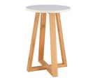 Tabouret Avec Pieds En Bambou et Plateau Blanc - Bambou