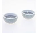 Lot De 2 Bougies Avec Imprimés Motif Cercles - Gris