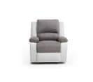 Relaxxo - Fauteuil Relaxation 1 Place Microfibre Et Simili Leo - Blanc Et Gris