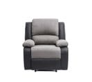 Relaxxo - Fauteuil Relaxation 1 Place Microfibre Et Simili Leo - Gris Et Noir