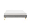 Lit Scandinave En Tissu "melia" 140x190 cm Gris Clair