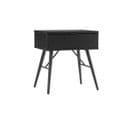 Table De Chevet Payton Avec Pieds Métal - 45x35 Cm - Noir