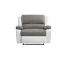 Relaxxo - Fauteuil De Relaxation Manuel Leo Avec Assise XXL En Simili Et Microfibre - Blanc/gris