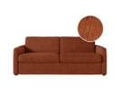 Canapé Convertible Express Agathe 160x190cm En Velours Côtelé - Matelas Épaisseur 13cm - Terracotta