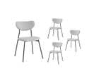 Lot De 4 Chaises Brodie En Tissu Avec Pieds Noirs - Gris