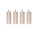 Pied Cylindrique Bois Veinage (lot De 4)