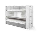 Lit Superposé 3 Couchages, Bureau Gris 90x200