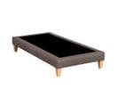 Sommier Déco Simili Cuir Cacao 90x190