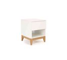 Chevet En Bois Massif 1 Tiroir 1 Niche Blanc