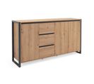 Commode 3 Portes 3 Tiroirs Bois Naturel