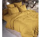 Parure De Lit Double Gaze De Coton Jaune 240x220 Cm