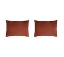 2 Taies D'oreillers Double Gaze De Coton Orange 50x70 Cm