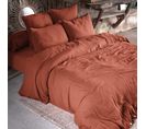 Parure De Lit Double Gaze De Coton Orange 240x220 Cm