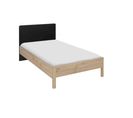 Lit Bicolore Avec Pieds Carrés Naturel 90x200